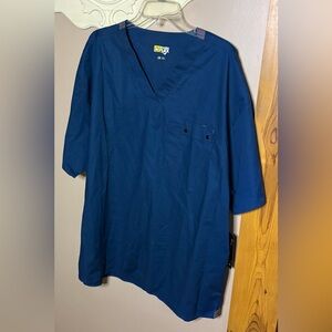 WonderFLEX 'Honor' Men's V-Neck Scrub Top 6618 Caribbean Blue 2X Medical Profess